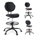 Drafting Chair with Back Support, Tall Desk Rolling Stool (black, Set of 1), 1PK