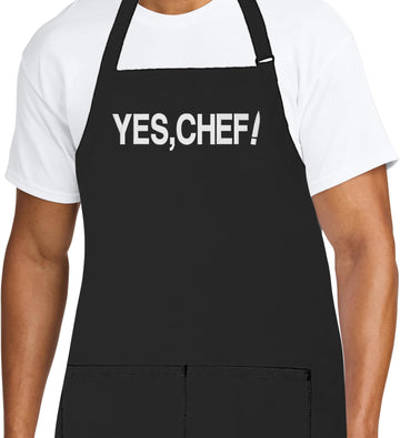 THE APRONPLACE Made in USA Personalized Embroidered Kitchen Premium Apron Cooking and BBQ Grilling Apron Gift with YES CHEF Design