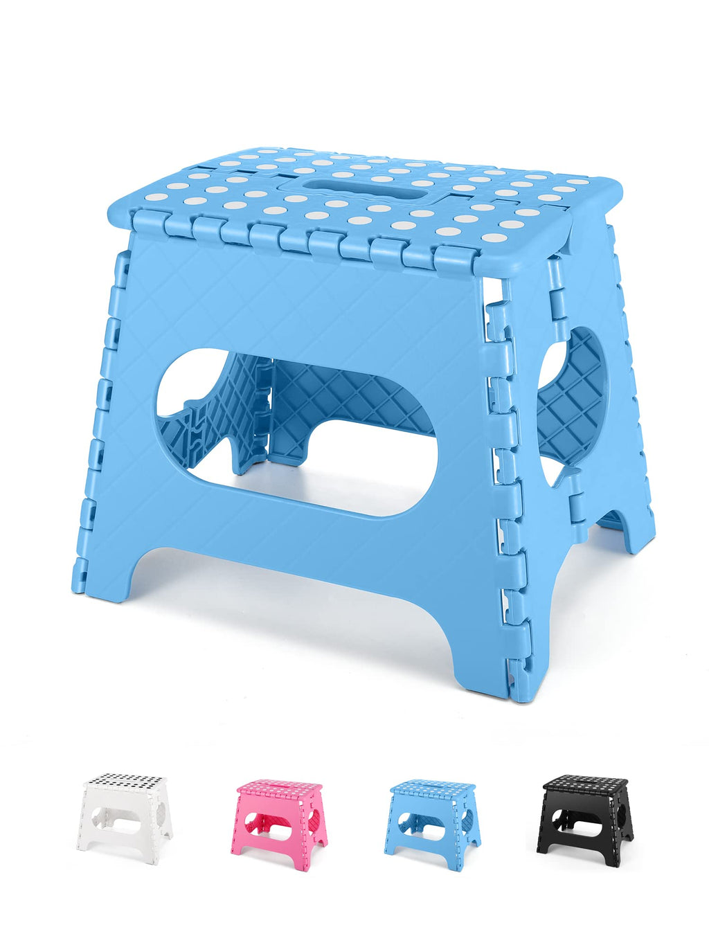 Dyforce Kids Step Stool 11 Inch, 300lbs Folding Step Stool for Adults, 11inch, Blue