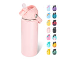 Fijinhom 18oz Insulated Stainless Steel Water Bottle, Wide Mouth Double Wall Vacuum, Silicone Straw, Sweat & Leak Proof, BPA Free Insulated Water Flask for Travel, Keep Cold 24h Hot 12h, Coral Pink