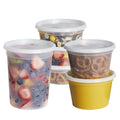 GUSTO To Go Food Containers with Lids [8 oz, 16 oz, 32 oz - 48 Count] - Deli Plastic Food Storage Containers with Lids for Meal Prep, Leftovers, and Freezer Storage - Formerly Comfy Package