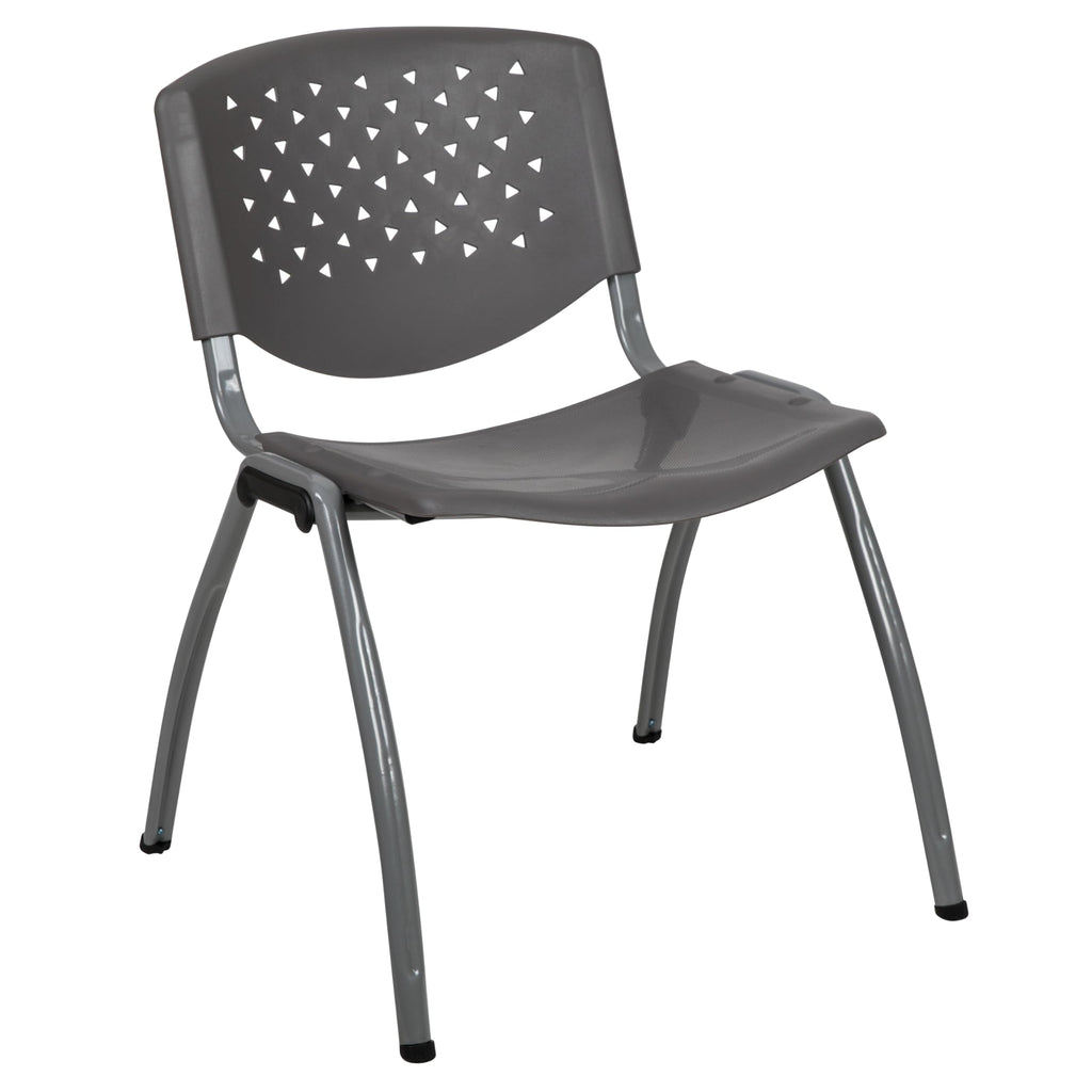 Flash Furniture Hercules Plastic Stack Chair, Gray, Set of 1, Grey