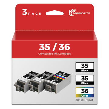 PGI-35 CLI-36 Ink Cartridges TR160 IP100 Ink for Canon 35 36 Ink Cartridges Compatible with TR160 TR 160 TR150 TR152, IP 100 IP100 IP110 mini260 mini320, PGI35/CLI36 Ink (2 Black, 1 Color)
