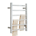 Silver Electric Heated Towel Rack Smart Carbon Fiber Bathroom Constant Temperature Heated Towel Rail Radiator Wall-Mounted 304 Stainless Steel Towel Warmer with Timing Function P (Plug in)