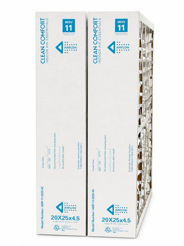 Clean Comfort AMP-11-2025-45 (2-Pack) - 20" x 25" x 4.5" Media Air Filter, MERV 11