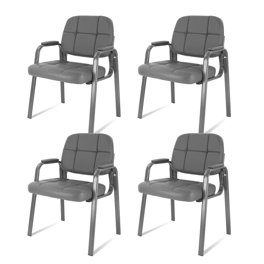 Clatina Classic Reception Chair with Padded Armrests and Sturdy Steel Frame, Ergonomic Guest Chair for Office Conference Waiting Meeting Room,