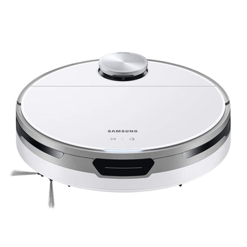 Samsung Jet Bot Robot Vacuum with Intelligent Power Control, Precise Navigation, Multi Surface Cleaner for Hardwood Floors, Carpets, and Area Rugs, Anti-Hair Wrap Brush, White (Renewed)