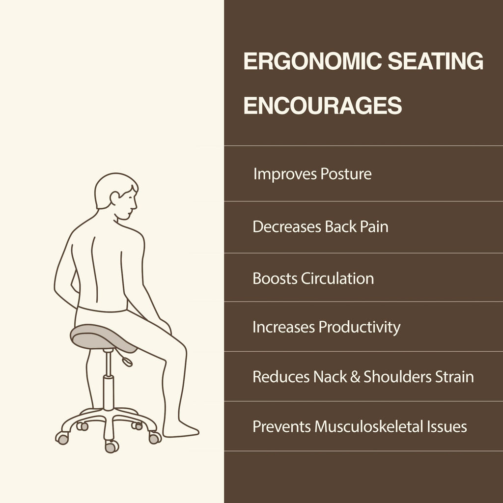Dr.lomilomi Ergonomic Saddle Seat Adjustable Pneumatic Hydraulic Drafting Swivel Rolling Stool Chair for Medical Hygienic Spa Massage Salon
