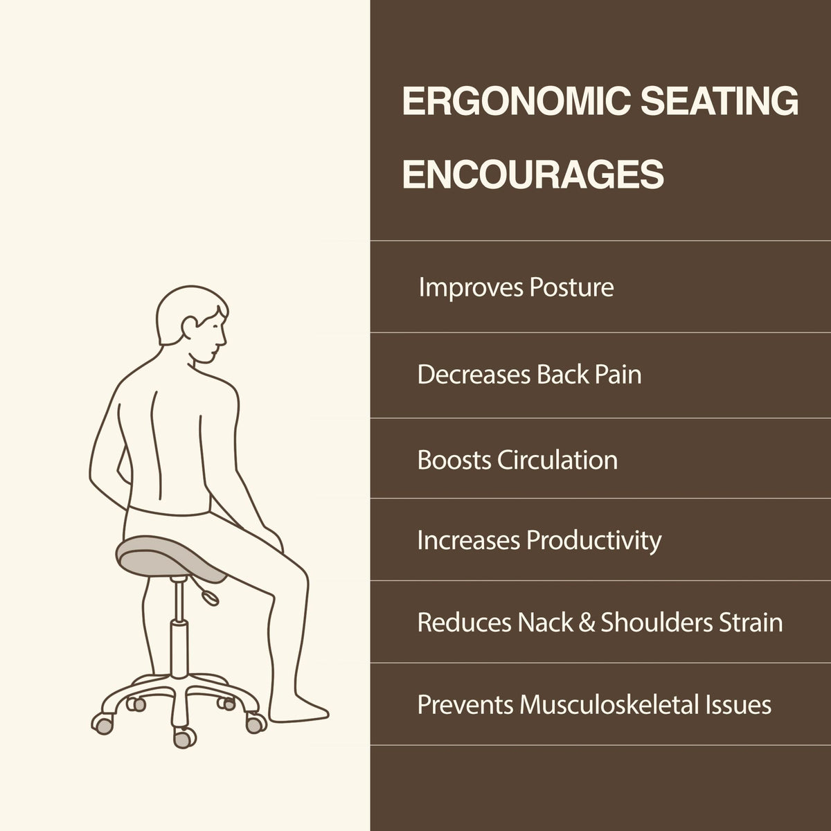 Dr.lomilomi Ergonomic Saddle Seat Adjustable Pneumatic Hydraulic Drafting Swivel Rolling Stool Chair for Medical Hygienic Spa Massage Salon