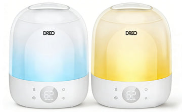 DREO Smart Humidifiers for Bedroom Baby, 30H & 28dB for Nursery | Top Fill Cool Mist Humidifiers, 1500+RGB Lights & Sleep Trainer, Air Humidifier for Plants, HM490?2-pack