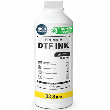 DTF Ink White 33.8 fl oz (1000ml) | High Opacity Clog-Free Formula | Compatible with ET8550 L1800 XP600 I3200 4720 XP15000 & All Printheads | Reliable Color Accuracy & Smooth Flow