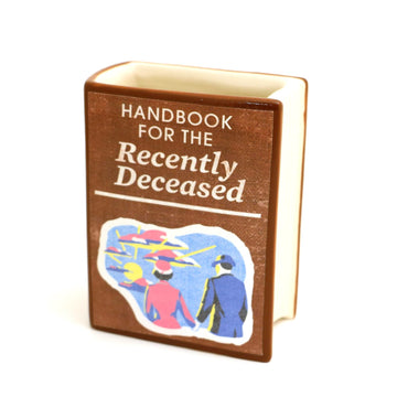 Handbook for the Recently Deceased, Decoupaged Pencil Holder, Book Vase