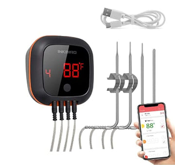 INKBIRD Bluetooth Digital Wireless Food Meat Thermometer IBT-4XS, 4 Probes