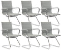Cimota Waiting Room Chairs Set of 6 Leather Office Guest Chair Mid Back Reception Chairs with Sled Base for Meeting/patient/conference Room,