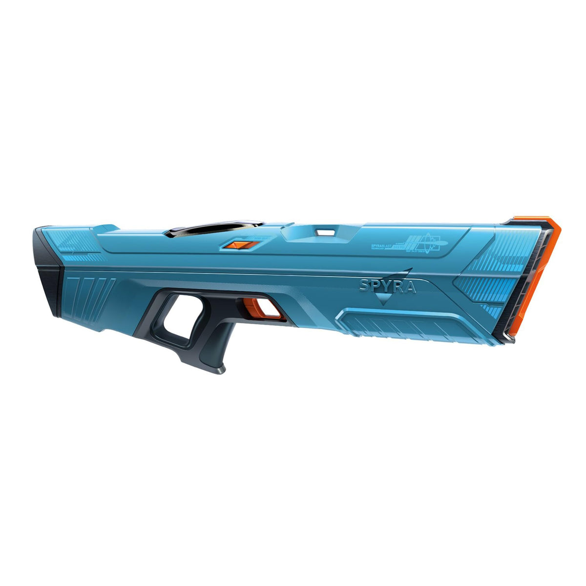 SPYRA Electric Water Blaster, Outdoor Squirt Gun for Pool Games, SpyraFour, Blue - Automatic Water Blast Guns for Beach, Backyard, Patio, and Garden