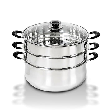 Concord 30 CM Stainless Steel 3 Tier Steamer Pot Steaming Cookware - Triply Bottom