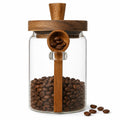 Glass Jar with Lid and Spoon, 20.3oz Airtight Coffee Bean Container for Coffee Beans & Grounds, Cute Glass Coffee Canister for Coffee Bar Storage (1 Pack)
