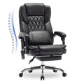 Smartue Massage Office Chair with Footrest, High Back Executive Chair, Ergonomic Desk Chair with Removable Pillow, 2 Lumbar Massage Points,