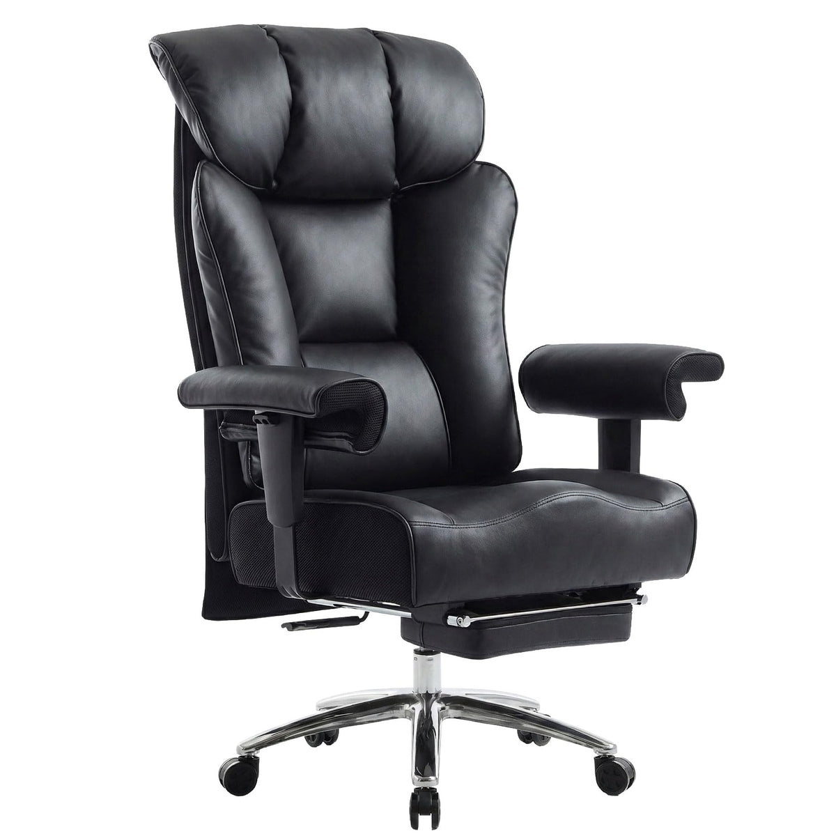 Efomao Big and Tall Office Chair 400 Lbs Capacity, Oversized Executive Desk Chair with Footrest, Extra Wide 23" Seat, High Back Ergonomic Pu