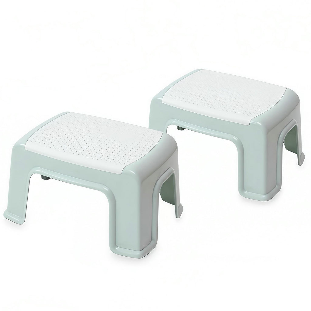 Small Plastic Step Stool - Anti-slip Abs Ba Th & Shower Stool Bathroom, Kitchen, Home & Garden, 2-pack, White-2pcs