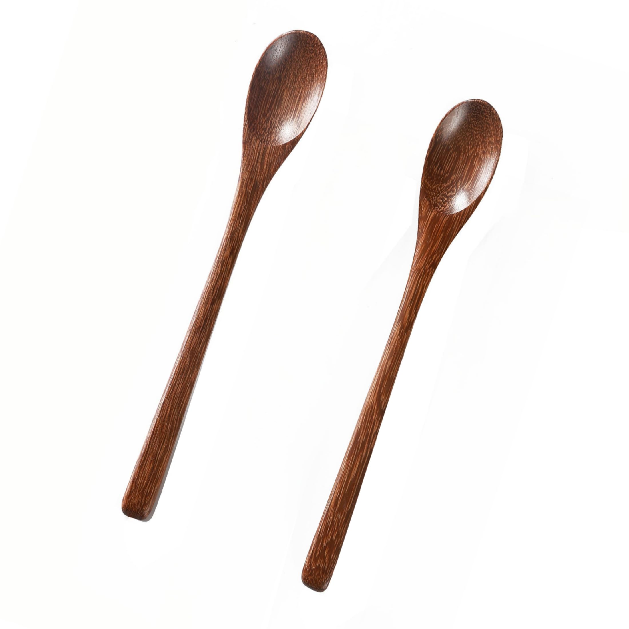 2PCS 7.8inch Wooden Spoons for Honey and Coffee?Small Wooden Spoons with Long Handle for Stirring – Padauk Wood Honey Spoon & Coffee Spoons for Jars, Tea and Spice