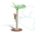 Cat Scratching Post 34 Inch with Rotating Turntable and Removable Hanging Ball, Cat Scratcher for Indoor Cats, Ultra Stable Base, Paw-Friendly Jute Material, Brown Base