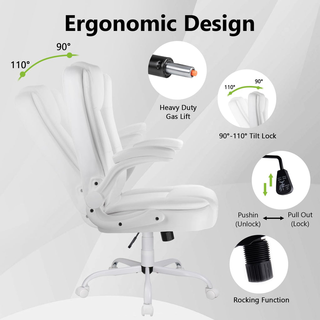 Vendorz Executive Office Chair, High Back Ergonomic Desk Chair with Lumbar Support, Adjustable Big and Tall Computer Chair, 360° Swivel, Pu