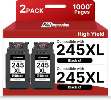 245XL Ink Cartridge (2Pack) Replacement for Canon 245XL Black Ink for Canon 243 Black Ink Work with Canon MG2522 Printer Ink Cartridges PIXMA MX490 MX492 TR4520 TR4500 TS3322 TS3122 TS202 TS302 MG2500