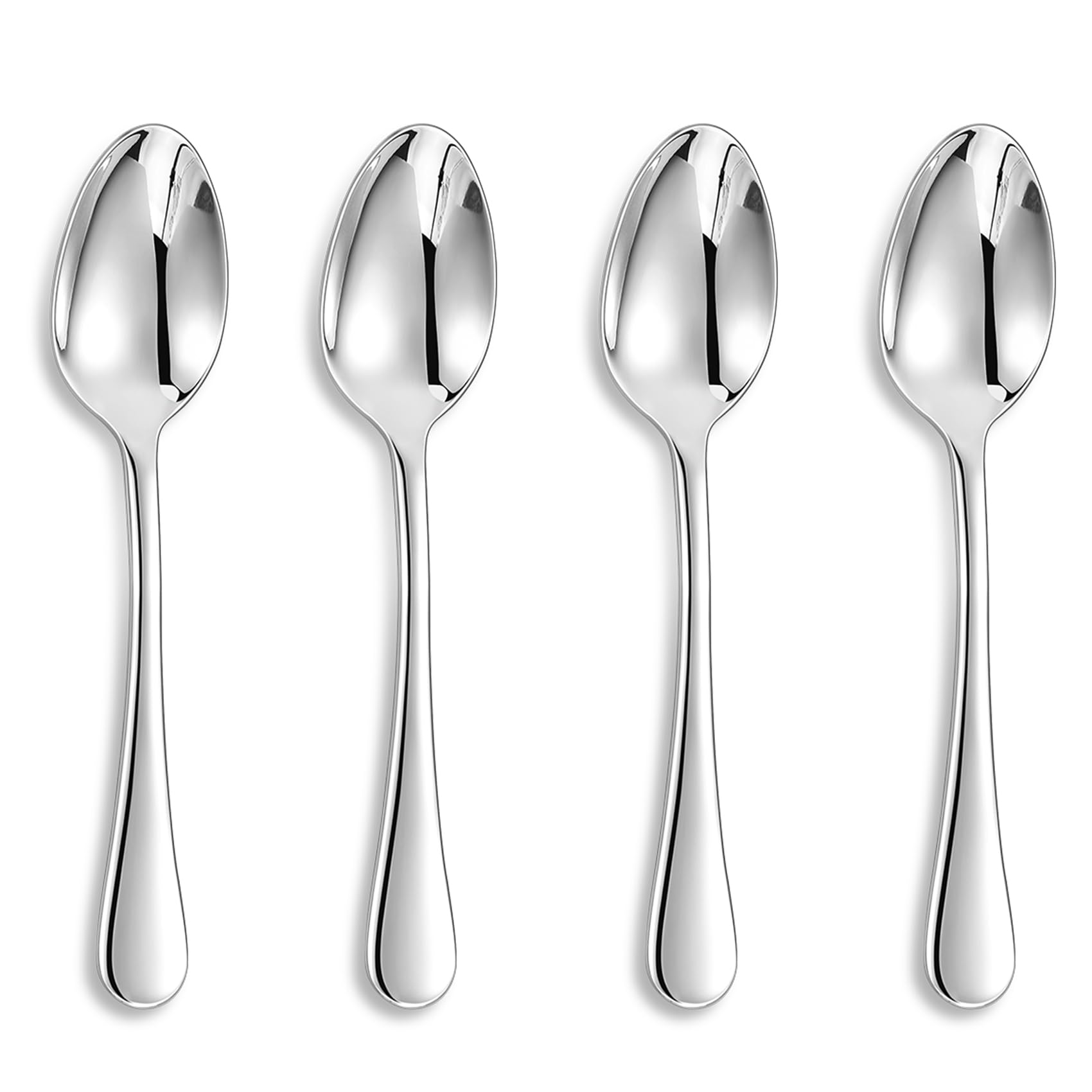 Premium Verona 4-Piece 6.5 inch Spoon Set – 18/10 Stainless Steel, Heavy-Duty Mirror-Finished Silverware for Daily Meals, Hosting and Special Occasions (4, Teaspoons)