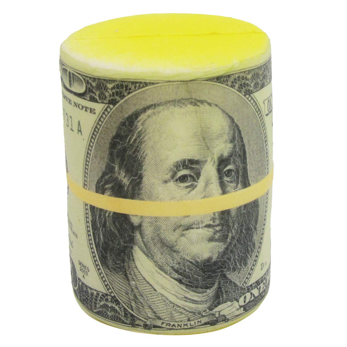 Treasure Gurus Fake $100 Dollar Bill Roll Squish Stress Ball Anxiety Relief Foam Money Squeeze Toy