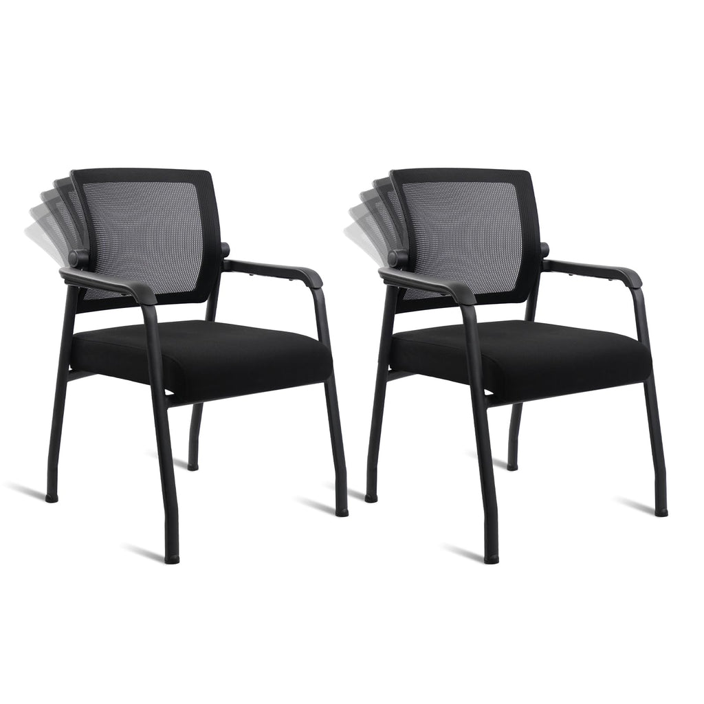 Klasika 2pack Waiting Room Chairs with Wheels, Adjustable Mesh Backrest, Desk Chair with Ergonomic Lumbar Support and Thickened Seats Cushion