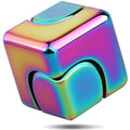 Metal Fidget Spinner Cube for Kid Adult, Alloy Infinity Cube Finger Hand Spinner Transformable Spinning Top Metallic Toys, Cool Fidget Desk Toys for Boys Girls , Christmas Goodie Bag Fillers Gifts