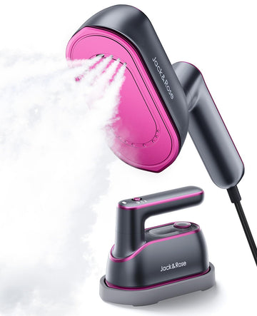 Jack ? Rose Travel Steamer Iron for Clothes,1200w Iron Steamer,Portable Handheld Travel Size Steamer iron,8S Fast Heat-Up?Large Ceramic Heat Panel,