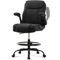 Drafting Chair Tall Office Chair for Standing Desk, Ergonomic Tall Desk Chair with Adjustable Foot Ring, Flip-up Armrests, Lumbar Support,