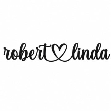 Personalized Wall Art for Couples, Custom Two Name Metal Sign