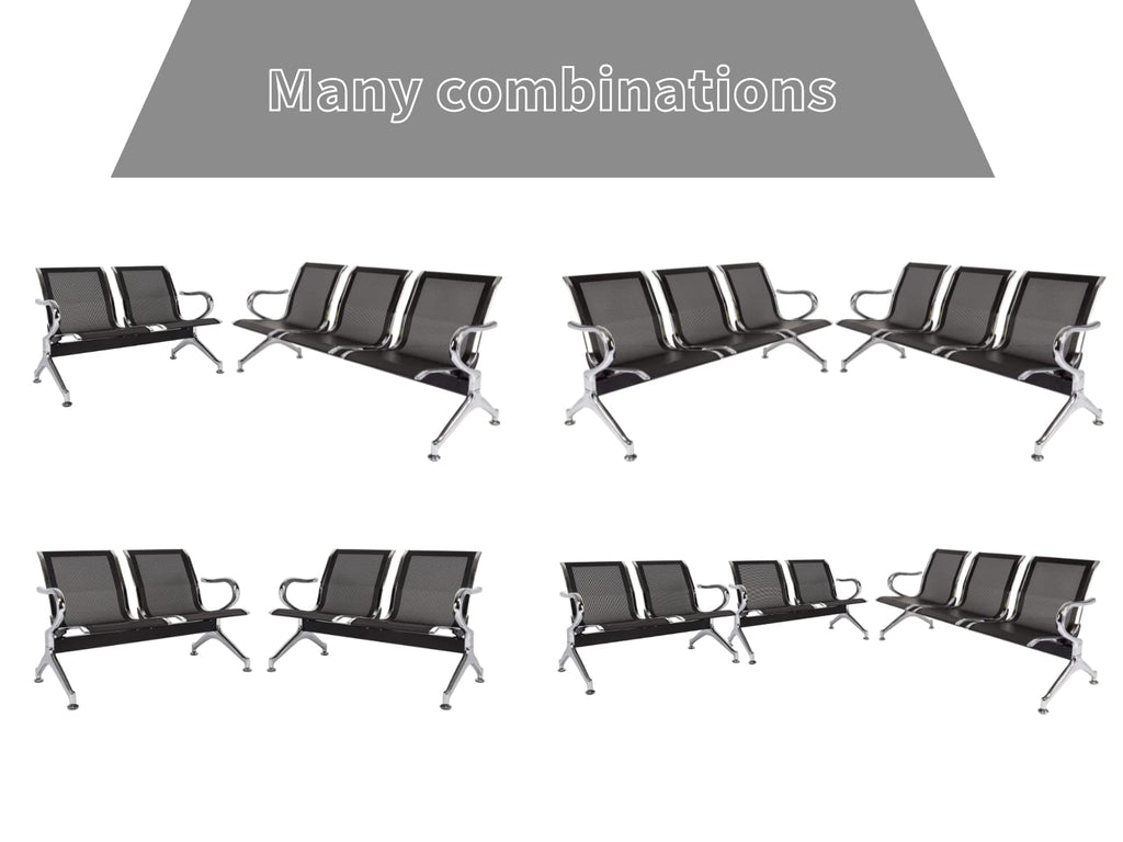 Buenotoys 2-seat Waiting Room Chairs - Waiting Room Bench with Arms Airport Reception Bench Guest Reception Chairs Lobby Bench Waiting Area for