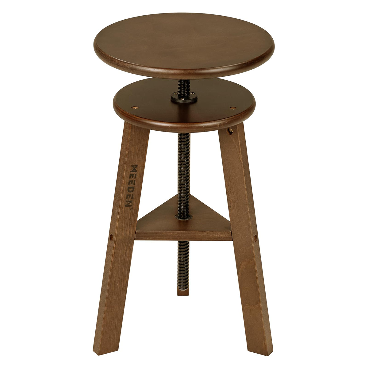 Meeden Walnut Drafting Stool with Solid Beech Wood, Height Adjustable Artist Studio Stool, Bar Stool, Office & Kitchen Stool, Perfect for