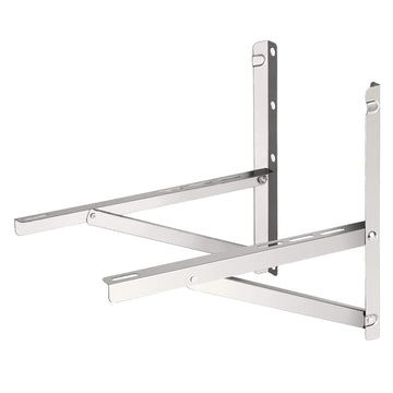 TURBRO Wall Mount Bracket for Mini Split Ductless Air Conditioner Heat Pump System, Foldable Stainless Steel Stand, Support Condenser up to 350 lbs (7,000-18,000 BTU), 1 Pair