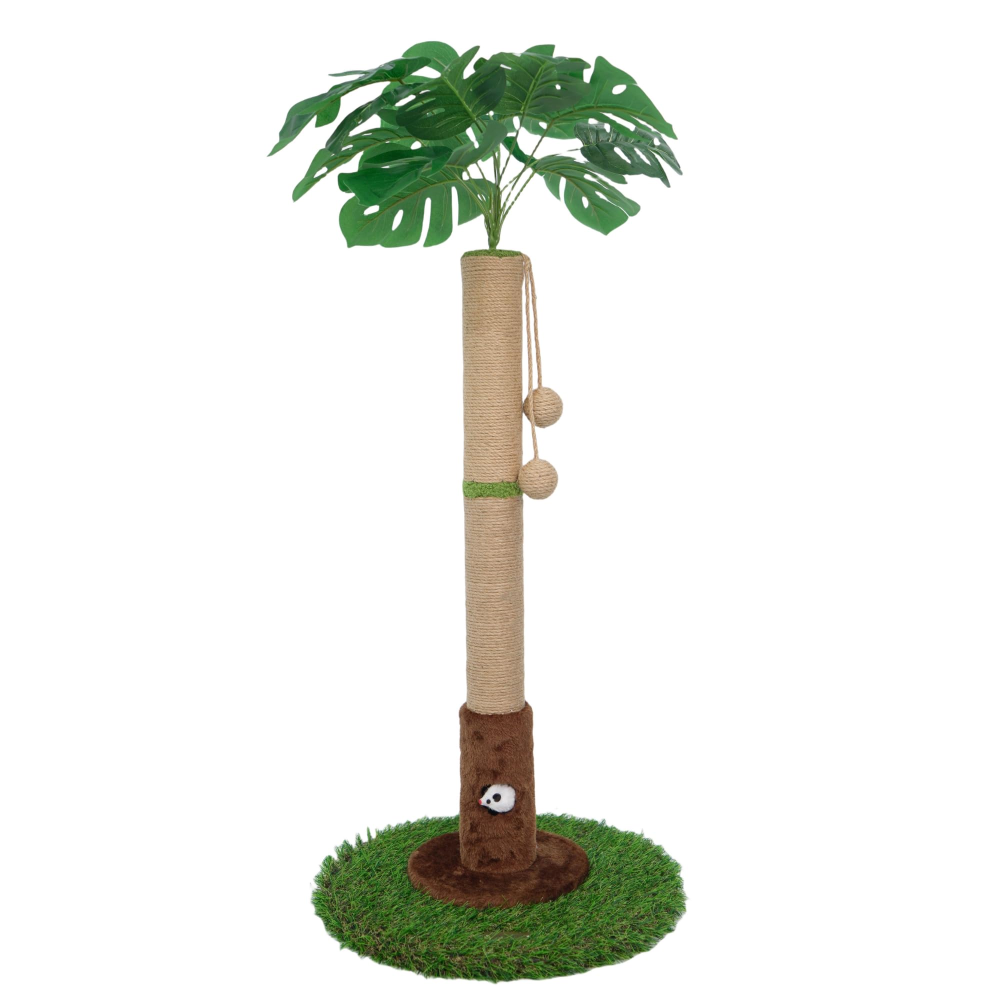 Woochpet Cat Scratching Post for Indoor Cats and Kitten - 35.43" Tall Cat Scratching Post with Sisal Rope,Palm Tree Cat Scratch Post with Hanging Ball