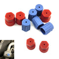 10 PCS Car AC Service Port Cover Kit, 13mm & 16mm High and Low Pressure Caps with H/L Marks, Universal for Most Cars, Trucks, SUVs (Blue & Red)