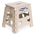 Delxo Folding Step Stool 13 Inch,300 Lbs Step Stool for Adults Khaki