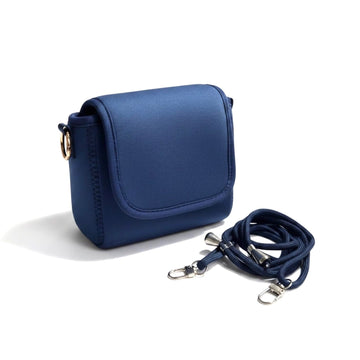 Compact Neoprene Bag Compatible with Shark ChillPill — includes Shoulder Strap & Carabiner Clip, Fits Fan & All Attachments (Navy)