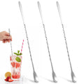 3PCS Bar Spoon, 12 Inch Stainless Steel Stirring Spoons for Drink, Long Spoon for Dirty Soda Bar Supplies, Professional Cocktail Spoons Coffee Bars Accessories - Silver