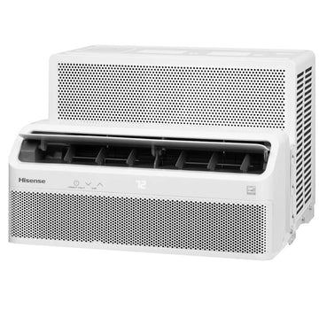 Hisense 8,000 BTU Smart Inverter Window Air Conditioner Easy Install Bracket, Up to 350 Sq Ft, Ultra-Slim Profile, 3 Speed, 700W, 4?Way Air Direction HLAW0825TW (Renewed)
