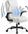 Gtpoffice Executive Office Chair with Comfortable Lumbar Support, Ergonomic Gaming Chair with Flip-up Armrests & Zoned Pressure-relief Cushion,