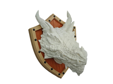 Generic Dragon Head Trophy Wall Decoration - DND Decor - Ready for Painting - 3D Printed Fantasy Art for Gamers