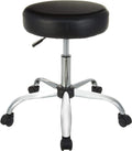 Basics Drafting Spa Bar Stool with Wheels, Height Adjustable Swivel Seat, Easy to Move, Black, 22.05" X 22.83" X 19.88", 22.05"D x 22.83"W x
