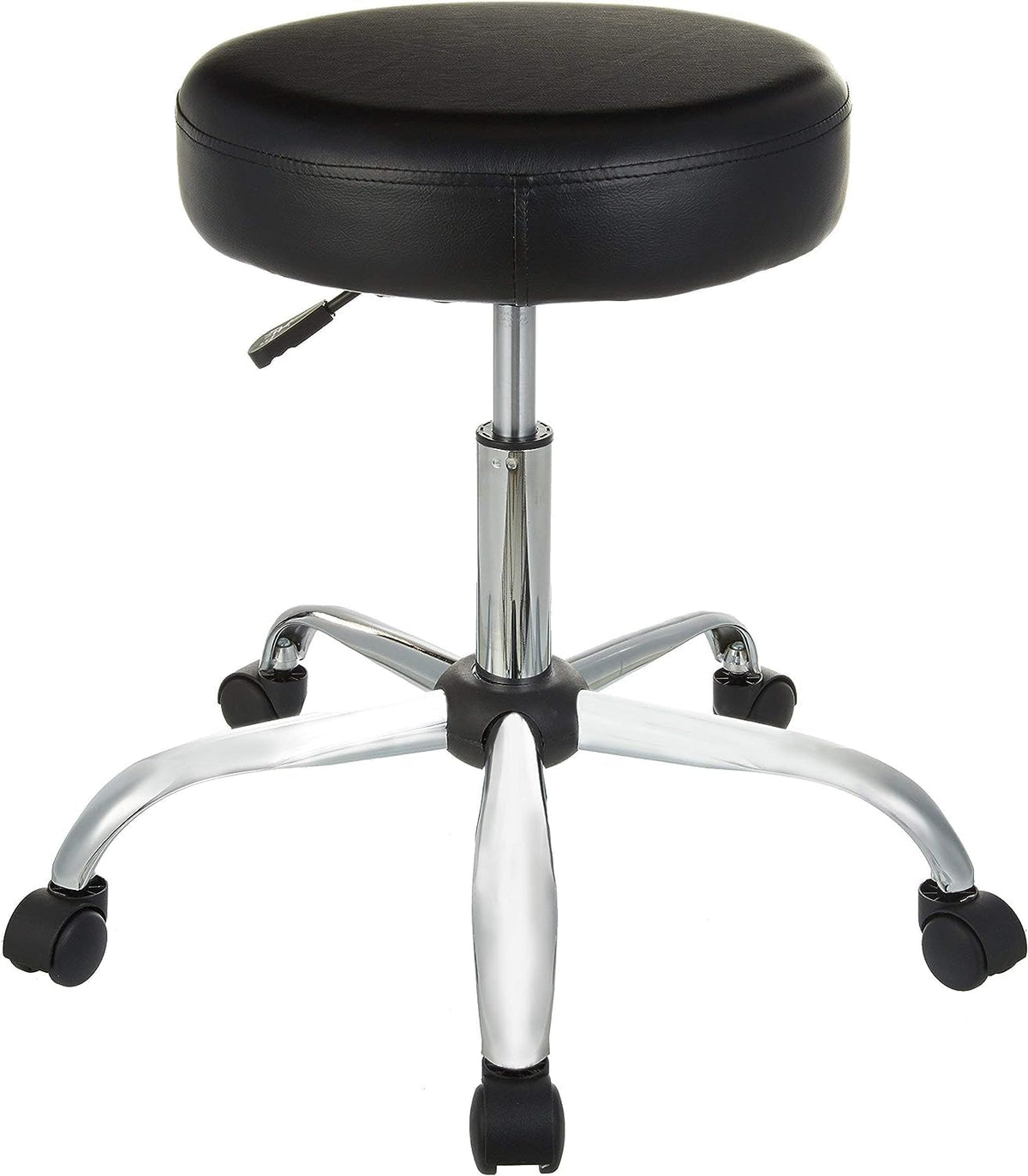 Basics Drafting Spa Bar Stool with Wheels, Height Adjustable Swivel Seat, Easy to Move, Black, 22.05" X 22.83" X 19.88", 22.05"D x 22.83"W x