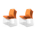Vingli Stacking Chairs Set of 8 Stackable Office Chairs with Metal Sled Base, Ergonomic Plastic Seat, Stacking Chairs for Waiting Room Break