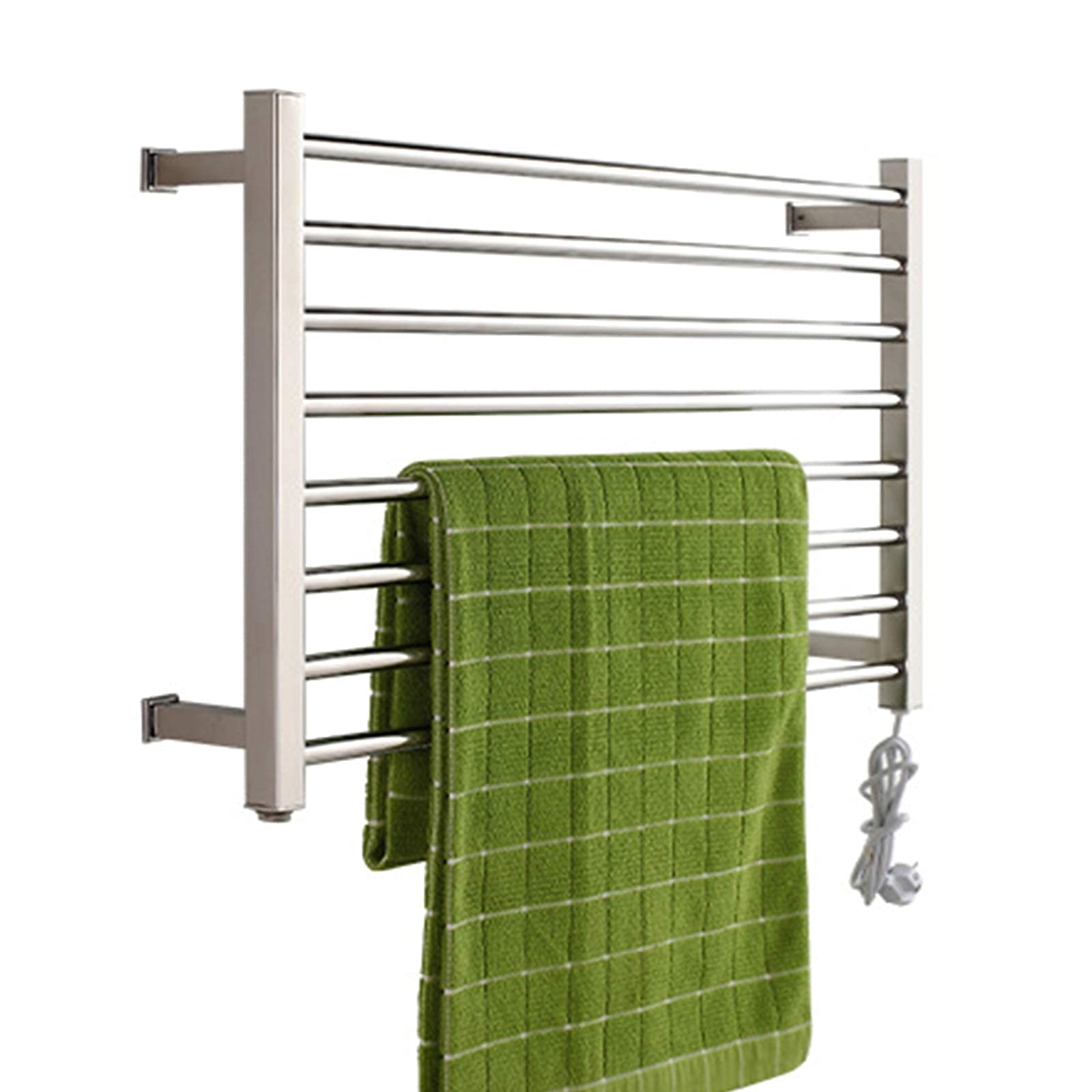 Electric Towel Warmer Rack Wall Mounted Bathroom Space Saving Heated Drying Racks 304 Stainless Steel hed Heated Towel Rail Radiator with Waterproof Switch Interesting